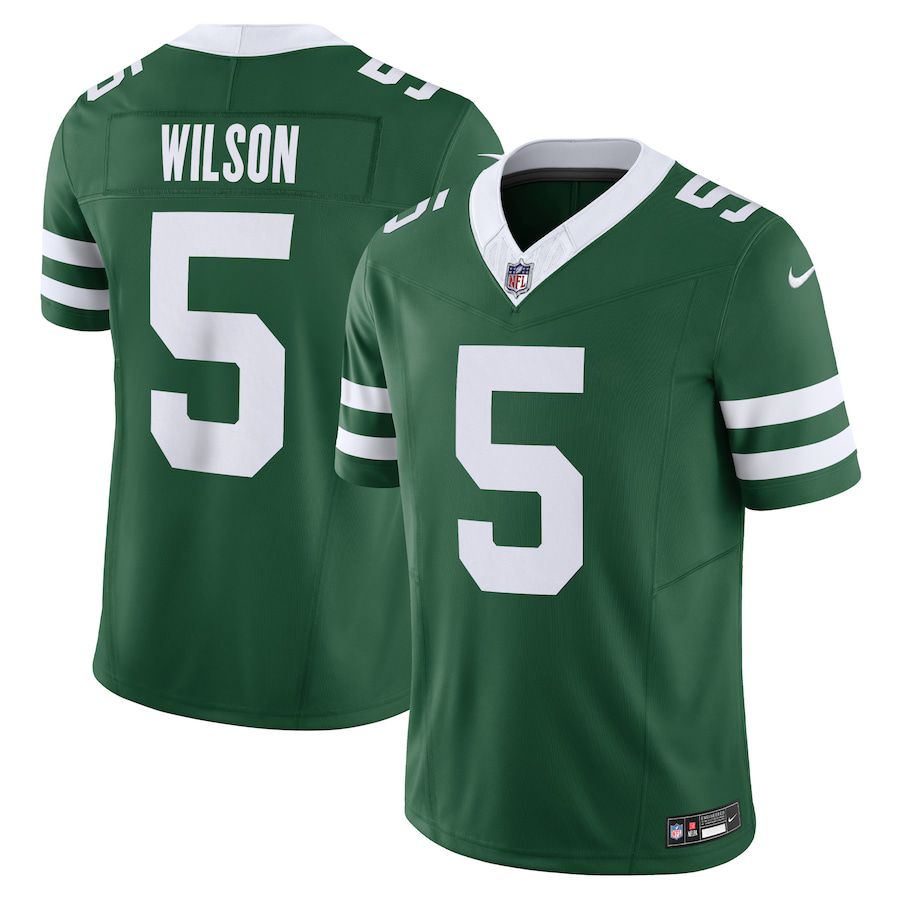 Men New York Jets #5 Garrett Wilson Nike Legacy Green Vapor F.U.S.E. Limited NFL Jersey->new york jets->NFL Jersey